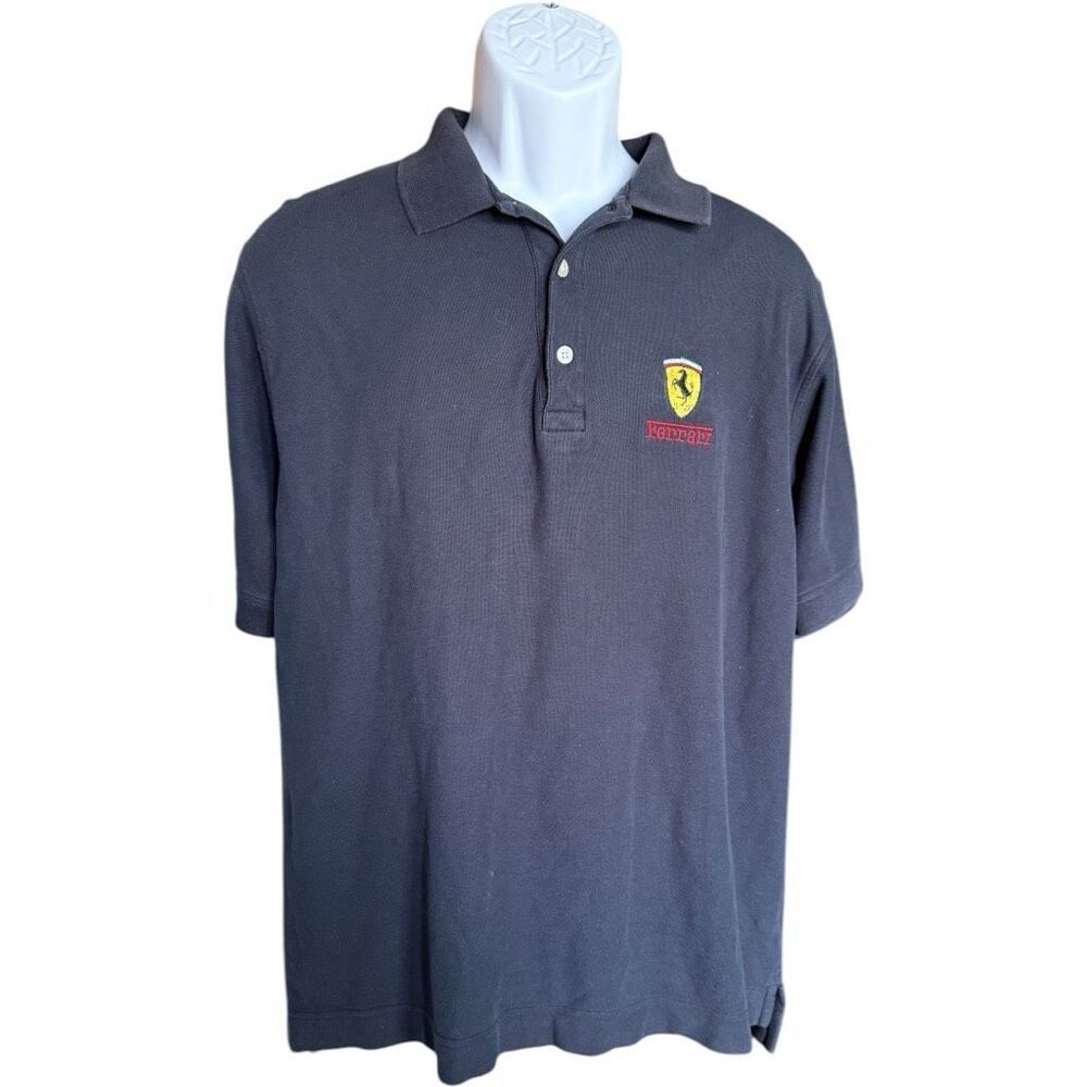 Mens Palmland Club Collection Ferrari Embroidered Logo Polo Shirt - Sz M